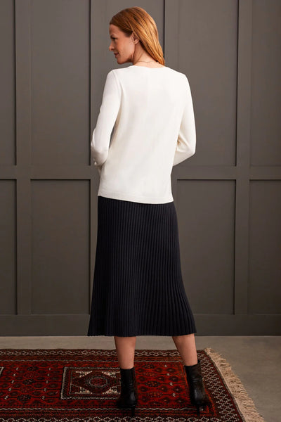 Boat Neck Sweater With Button Sleeve