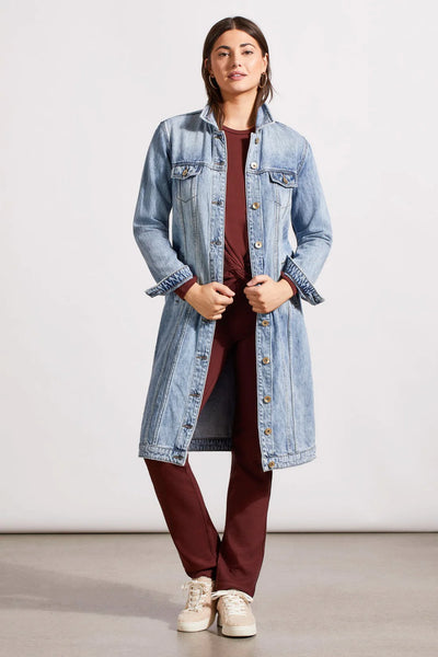 Pocketed Denim Duster Jacket