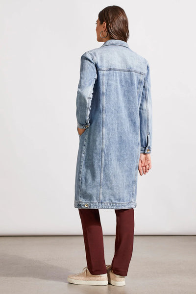 Pocketed Denim Duster Jacket