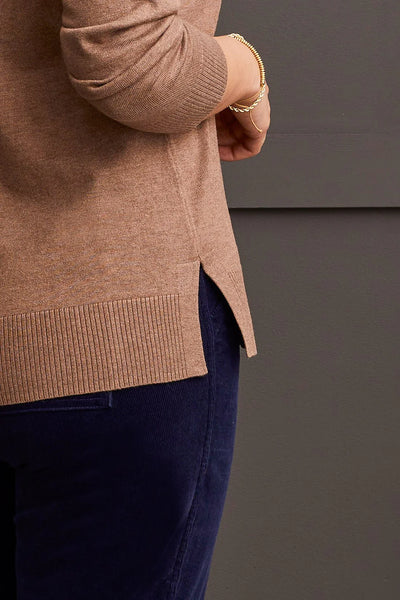 Long Sleeve V-Neck Sweater W/Cable Knit Detail