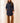 Quilted Denim Suede Trim Button-Front Jacket