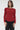 Dara Crew Neck Waffle Knit Top - Red Rose / XS