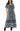 Elbow Sleeve Square Neck Maxi Dress - Blue Shibori / XS