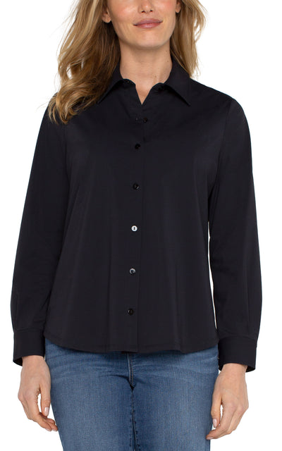 Long Sleeve Button Front Blouse