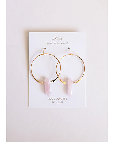 Hoops - Rose Quartz