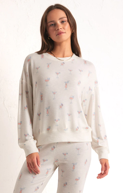 Happy Hour Cocktails Long Sleeve Top