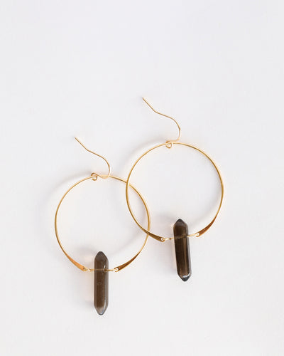 Hoops - Smoky Quartz