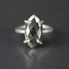 Pyrite Marquise Ring Sterling Plated 6.5